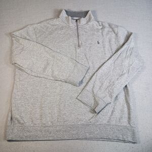 Polo Ralph Lauren Men's XXL Gray Luxury Jersey Preppy Quarter Zip Pullover